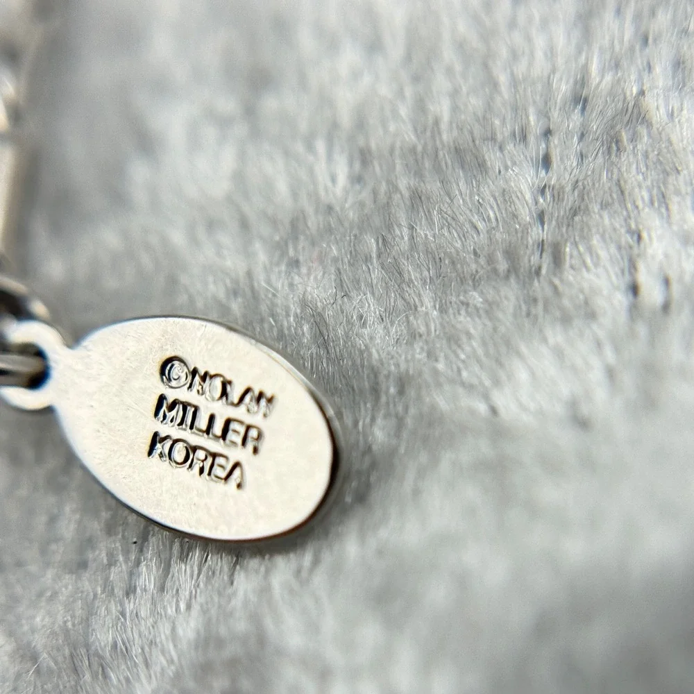 Nolan Miller Thailand Silver Tone Circle‎ Pendant Necklace Costume Jewelry